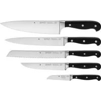 WMF Messer-Set Spitzenklasse Plus (Set, 5-tlg., Kochmesser, Brotmesser, 2x Fleischmesser und Gemüsemesser), Performance Cut, handgeschmiedet, Fingerschutz, Made in Germany