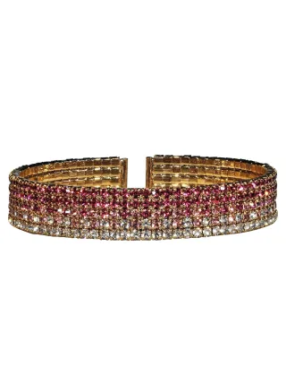 Steuer Modeschmuck Armreif Strass-Armspange pink/rosa
