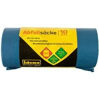 Idena Müllbeutel Idena 50056 - Abfallsäcke, blau, 1 Rolle mit 10 Stück, 120 Liter, 40µ
