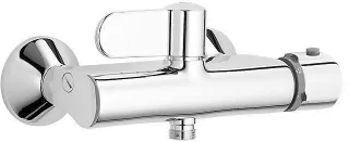 Hansa Brause-Thermostat-Batterie für Wandaufbau Hansatempra 0824 verchromt 8240202
