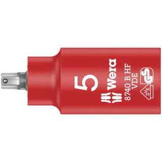Wera 8740 B VDE HF Zyklop Bitnuss, isoliert + 3/8"-Antrieb + Haltefunktion für Innen-6-kant - 05004901001