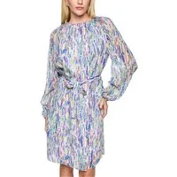 Marc Cain Midikleid Spring Fling Premium Damenmode mit Bindegürtel, mit buntem Confetti-Print