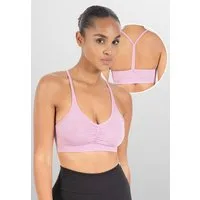 Smilodox Sport-BH Batik Scrunch Icon, Push Up BH ohne Bügel V-Ausschnitt Fitness Shaped Fit Sport Bra Herausnehmbare Cups Verstellbare Träger Yoga Gym