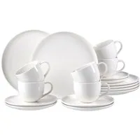 Ritzenhoff & Breker Kaffeeservice Geschirr-Set, Service Skagen (18-tlg), 6 Personen, Porzellan, im Scandic Style, 18 Teile, für 6 Personen