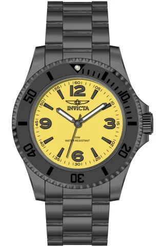 Invicta Specialty 69713 Herrenarmbanduhr - Quartz Uhrwerk - Edelstahl mit gelbem Zifferblatt - 40 mm