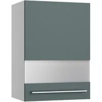 KOCHSTATION Hängeschrank KS-Bern2 Breite 50 cm, 1 Tür, 2 Einlegeböden, Front mit Milchglas-Einsatz