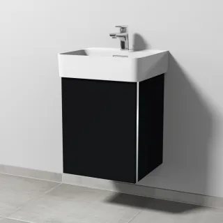 Sanipa 3way Waschtischunterbau zu Laufen VAL Waschtisch mit 1 Tür, Schwarz-Matt BS81908
