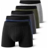 LOREZA Boxershorts 5 Herren Boxershorts Baumwolle Unterhosen Unterwäsche S-3XL (Spar-Packung, 5-St)