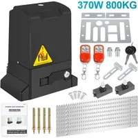 Clanmacy Schiebetorantrieb Torantrieb 370W Toröffner Motor 800kg Schiebetor Antrieb Komplett-Set, mit Gleitschiene, (IP44 wasserdicht, mit 2 orangen Schlüssel und 1 Fernbedienung), Betriebene Türen Eisenwaren