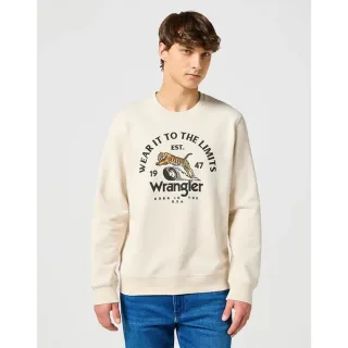 Wrangler - Rundhals-Sweatshirt in Vintage-Weiß