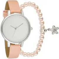Miraval Quarzuhr Damen Armbanduhr & Schmuckarmband, mit Schmuck-Set Analog Metall Quarzuhrwerk 38 mm Leder 14 mm