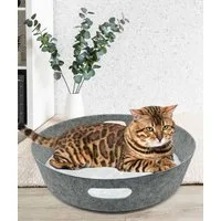 Pisi & Bili Tierbett Katzenbett, Katzenkorb aus Filz, Katzen Zubehör, mit weichem Plüsch
