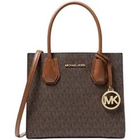 MICHAEL KORS Handtasche Michael Kors Umhängetasche Mercer Medium Logoprint Braun Handtasche