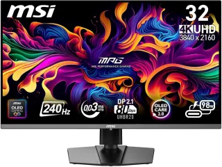 MSI MPG 322URXDE QD-OLED [315'' 4K UHD 240Hz 2x HDMI DP USB-C mit DP 003ms Reaktionszeit] schwarz