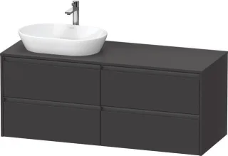 Duravit Ketho.2 Konsolenwaschtischunterbau wandhängend Graphit Supermatt 1400x550x568 mm - K24898L80 K24898L80800000