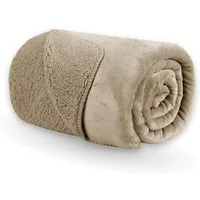 Wohndecke "Teddy Fleece" Wendedecke mit 2 Seiten, Bestlivings, 150x200cm, weiches Flanell, flauschiges Sherpa-Fleece, dichter Stoff