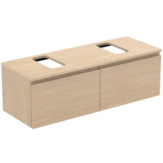 Ideal Standard Waschtischunterschrank Finesse Ausschnitt r/l 1200x440x388mm 2 Auszüge Eiche weiss, E E3475US