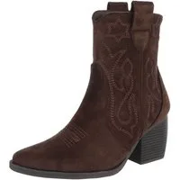 Ital-Design Damen Cowboyboots Western Westernstiefelette (90861133) Blockabsatz Stiefeletten in Braun