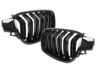 Kühlergrill DOPPELSTEG Schwarz Glanz für BMW F30 F31 Limo Touring 2011-15