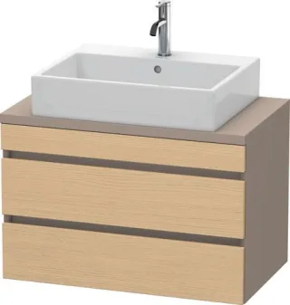 Duravit DuraStyle Konsolenwaschtischunterbau wandhängend Natur Eiche & Basalt Matt 800x478x512 mm -  DS530703043
