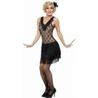 Smiffys Kostüm 20er Jahre Swing Kleid schwarz, Die Goldenen 20er: Cocktailkleid in der richtigen Mischung aus frech u