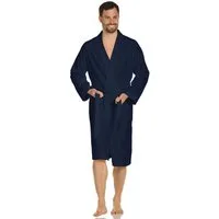 Vossen Unisex-Bademantel Dallas, ideal für Sauna & Spa, Hotelbademantel, Morgenmantel, Kurzform, Webvelours, Kimono-Kragen, Gürtel, für Damen & Herren, reine Baumwolle, mit Kimono-Kragen