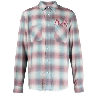Amiri Staggered Plaid Flanell Blaugrün/rot