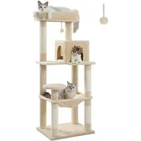 Purpurra Kratzbaum Katzenbaum mit Metall Plüsch Hängematte 116cm/ 143 cm