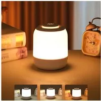ibettertec Nachtlicht LED Nachtlicht LED Nachttischlampe, Dimmbar Atmosphäre Tischlampe, Schlafzimmer Lampe, LED fest integriert, mit Touch-Sensor, 3 Farben Tragbare Nachtlicht für Kinder/Erwachsene, für Treppenlich Kinderzimmer, Schlafzimmer