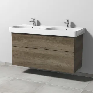 Sanipa 3way Waschtischunterbau zu Geberit Smyle Square Waschtisch mit 4 Auszügen, Eiche-Nebraska SM67437