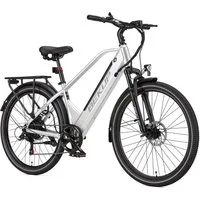 BEKUP E-Bike Cityrad V2 26 Zoll Trekkingrad, 522 Wh Akku, 45 Nm, Herren u. Damen, 7 Gang Shimano Shimano Tourney TZ Schaltwerk, Kettenschaltung, Heckmotor, 522 Wh, (Komplettset, E-Bike inklusive Akku und Ladegerät), Cityrad für Arbeitsweg und Wochene
