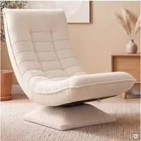Casaria Relaxsessel Aberdeen Cord, verstellbare Lehne Drehbar Klappbar 150kg Belastbarkeit 60x105x87cm