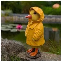 Online-Fuchs Gartenfigur für außen - süße Ente im Regenmantel - Teichdekoration, Figuren, (Ente im Regenmantel), aus Kunstharz (Polyresin) gefertigt - für den Innen- und Außenbereich