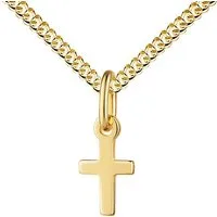JEVELION Kreuzkette Kleiner Kreuz-Anhänger 585 Gold Taufkreuz - Made in Germany (Goldkreuz, für Damen und Kinder), Mit Kette vergoldet- Länge wählbar 36 - 70 cm oder ohne Kette.