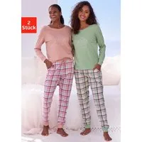 Vivance Dreams by Lascana Pyjama (Packung, 2 Stück) Elastische Rippbündchen