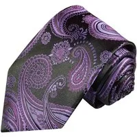 Paul Malone Krawatte paisley Seide Schmal (6cm), lila violett schwarz 363