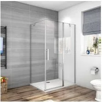 duschspa Eckdusche Duschkabine Duschtür mit Seitenwand Drehtür Schwingtür Glastür, BxT: 80x76 cm, Einscheibensicherheitsglas, Sicherheitsglas, Set, mit Seitenteil, links und rechts montierbar