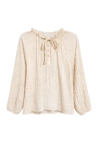 Bluse mit Rundhalsausschnitt und Krawatten-Detail