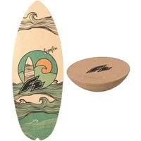 F2 Balanceboard F2 Set Balance Board Halfshell 88x32cm mit Kork Halbkugel
