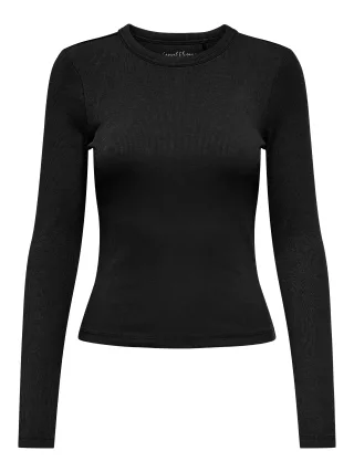 ONLY - ONLVAL L/S O-NECK TOP JRS NOOS Black - Gr. - XL