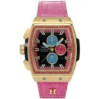 HAEMMER GERMANY Chronograph TONNEAU LOUVE, T-006, Quarzuhr, Armbanduhr,Damenuhr,Lederarmband,digital,Datum,Stoppfunktion