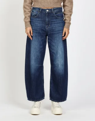 GANG Damen Jeans 94SARINA - baggy fit Jeans midblue waterlines