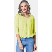 GOLDNER Shirtbluse Chiffon-Shirt mit 3/4-Arm, Rundhals Damen Sommerbluse, Halbarm, Feierlich, weich, Kunstfaser, Chiffon