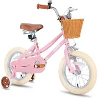 JOYSTAR Kinderfahrrad 12/14/16/18/20 Mädchenfahrrad für 2-13 Jahre alte Kinder, 12" 14" 16" Kinderfahrrad mit Stützrädern & Korb, 20 Zoll mit Ständer