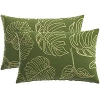 vidaXL Kissenbezug Kissenbezug 2 pcs HEERLEN Blattdesign 30 x 50 cm Polyester, (2 Stück)