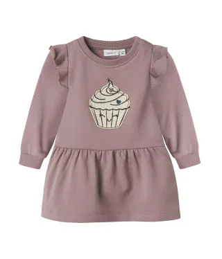 NAME IT - NBFNILDA LS SWEAT DRESS BRU - Gr. - 80