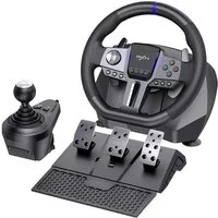 PXN V9 GEN2 Sim-Rennlenkrad 270°/900° für PC, Xbox und PS4 Gaming-Lenkrad (Hall-Pedale, H-Schaltung & RGB-Beleuchtung)