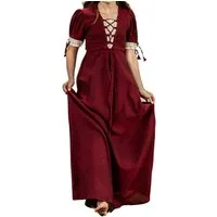 Leonardo Carbone Burgfräulein-Kostüm Sommerkleid "Denise" mit Mieder, kunstvolle Schnürung, V-Ausschnitt