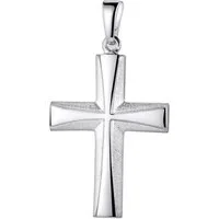 Materia Kettenanhänger Kreuz Silber satiniert KA-22-Silber, aus 925 Sterling Silber, rhodiniert