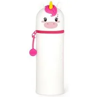 Legami Federmäppchen 2-in-1 Silikontasche 18,5 cm für Schule und Tisch, Weich, Giraffen-Design, Reißverschluss, für Buntstifte und Marker